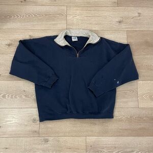 Men's Classic Navy Zip-Up Sweater
